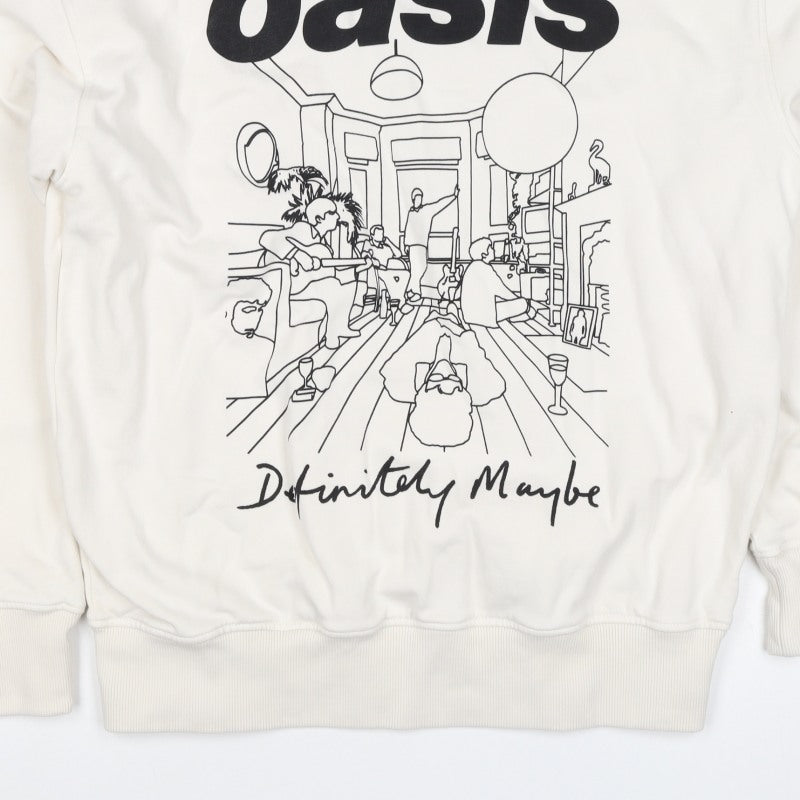 M&S Women Ivory S Oversized Oasis Definitely Maybe Graphic Sweatshirt