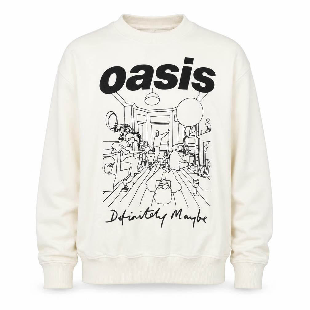 M&S Women Ivory S Oversized Oasis Definitely Maybe Graphic Sweatshirt