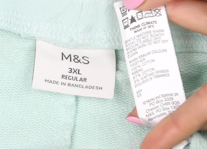 Marks & Spencer Men’s Green 3XL Sweat Shorts Drawstring Jersey
