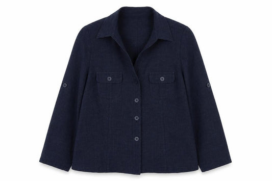 Weill Women’s Navy Blue UK 18 Linen Blend Tailored Blazer Jacket