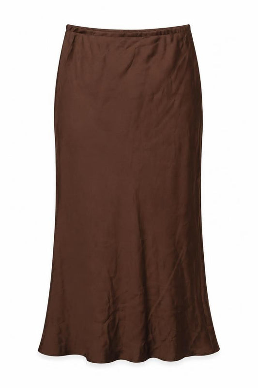 New Look Women’s Brown UK 14 Satin A-Line Long Skirt