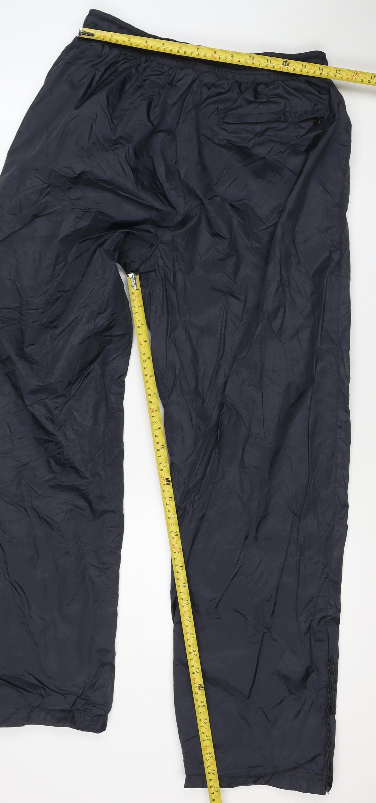 Karhu Men’s Black Lined Track Pants L Elastic Waist Zip Pockets