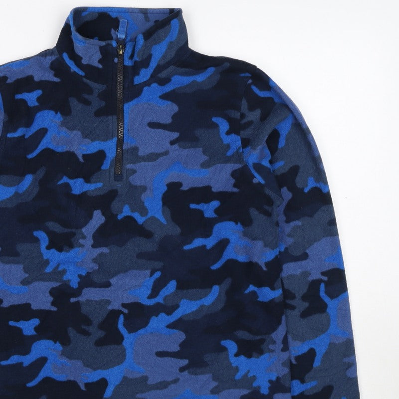 Peter Storm Boys Blue Camo Fleece 1/4 Zip Jacket Age 13