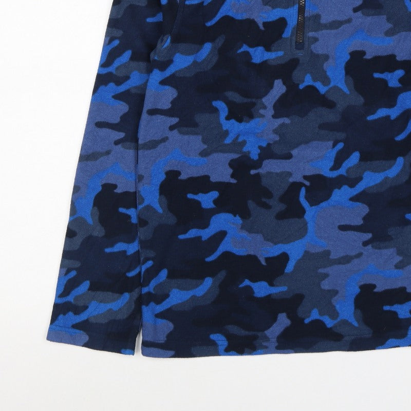 Peter Storm Boys Blue Camo Fleece 1/4 Zip Jacket Age 13