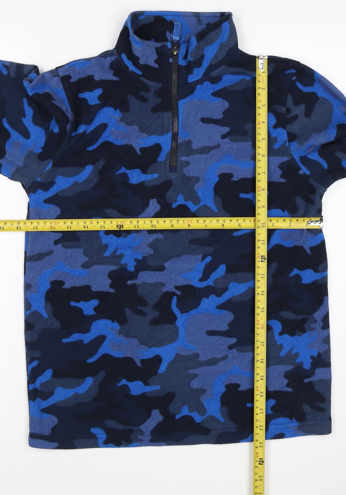 Peter Storm Boys Blue Camo Fleece 1/4 Zip Jacket Age 13
