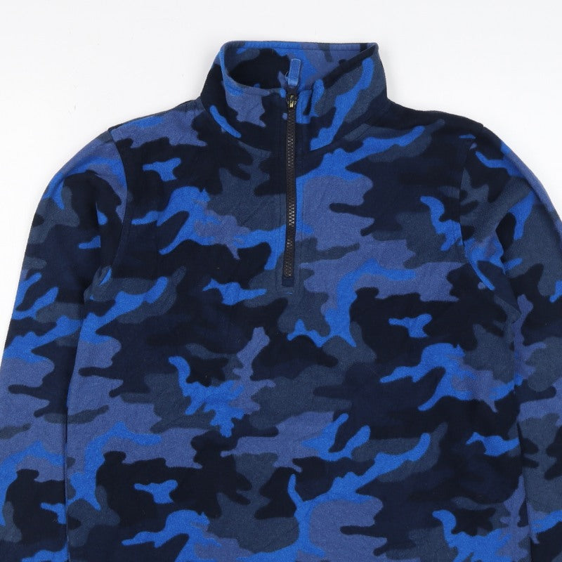 Peter Storm Boys Blue Camo Fleece 1/4 Zip Jacket Age 13