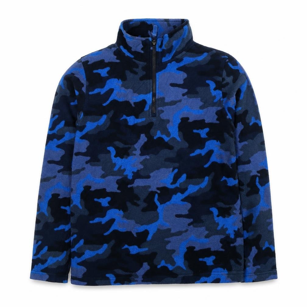 Peter Storm Boys Blue Camo Fleece 1/4 Zip Jacket Age 13