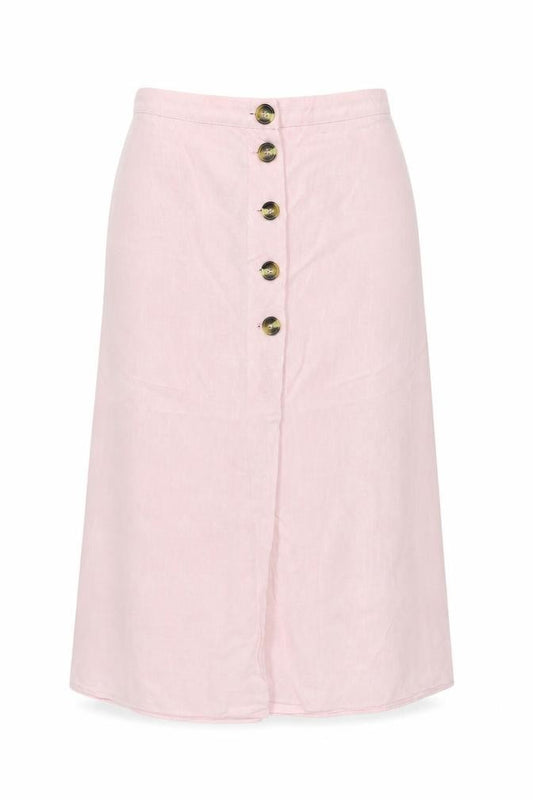 New Look Women Pink Size 10 Long Straight Pencil Button Skirt