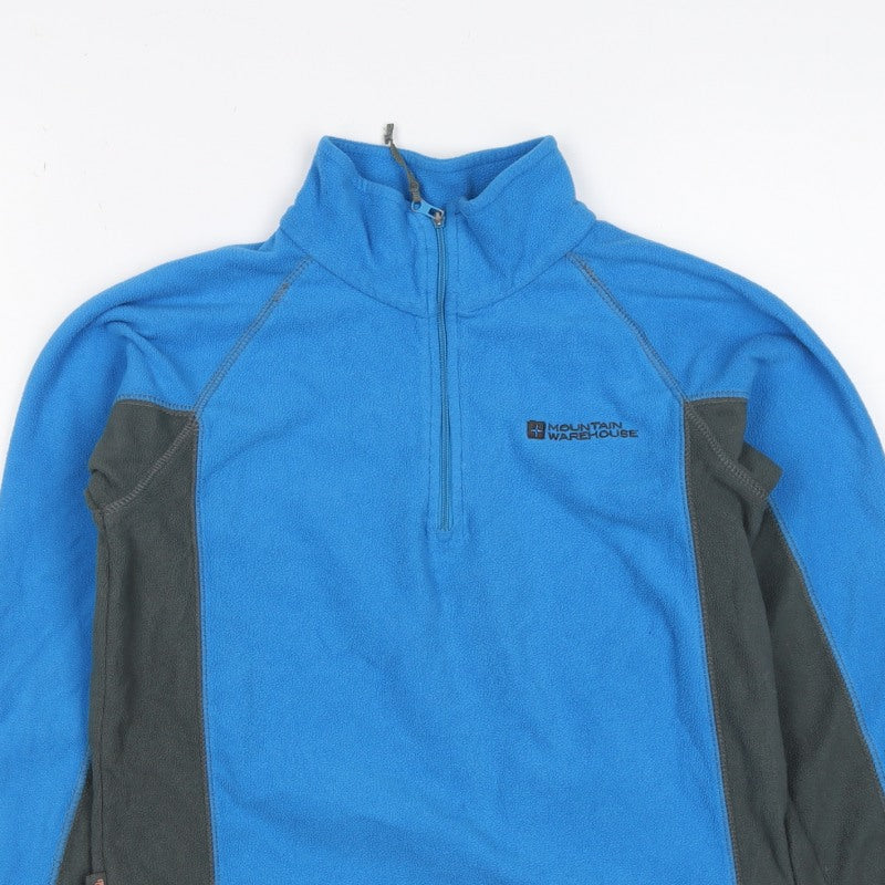 Mountain Warehouse Boys Blue Fleece 1/4 Zip Pullover Sweatshirt 9-10 Years