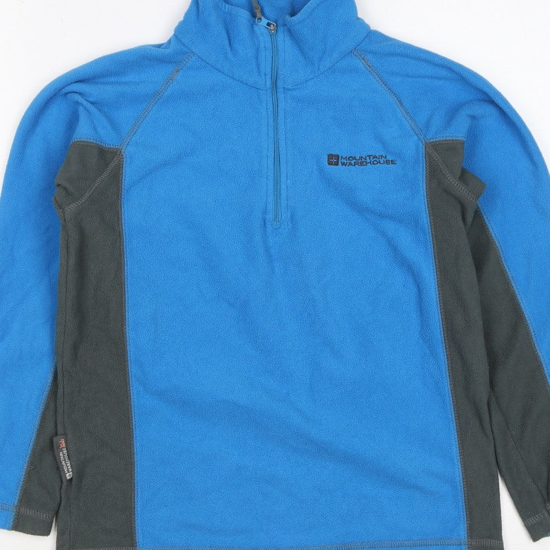 Mountain Warehouse Boys Blue Fleece 1/4 Zip Pullover Sweatshirt 9-10 Years