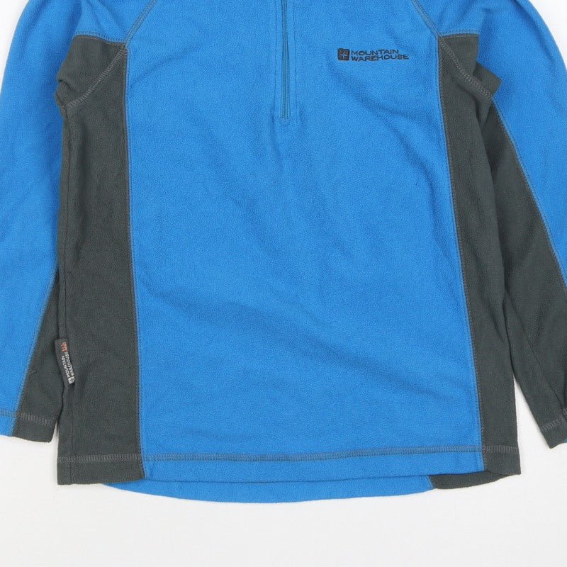 Mountain Warehouse Boys Blue Fleece 1/4 Zip Pullover Sweatshirt 9-10 Years