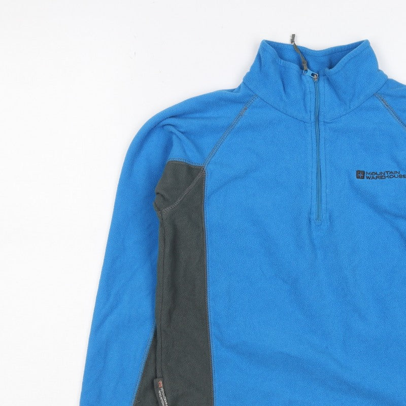 Mountain Warehouse Boys Blue Fleece 1/4 Zip Pullover Sweatshirt 9-10 Years