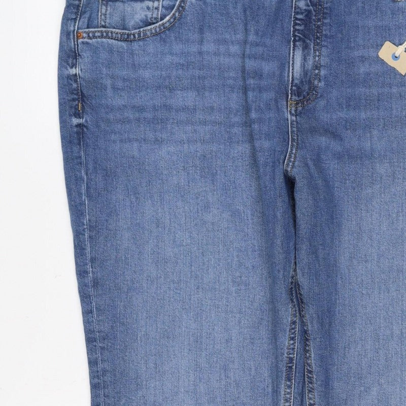 Marks & Spencer Women Blue UK 20 Cropped Slim Jeans Short