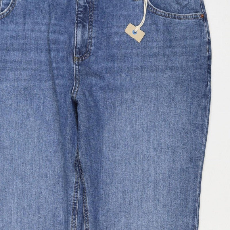 Marks & Spencer Women Blue UK 20 Cropped Slim Jeans Short