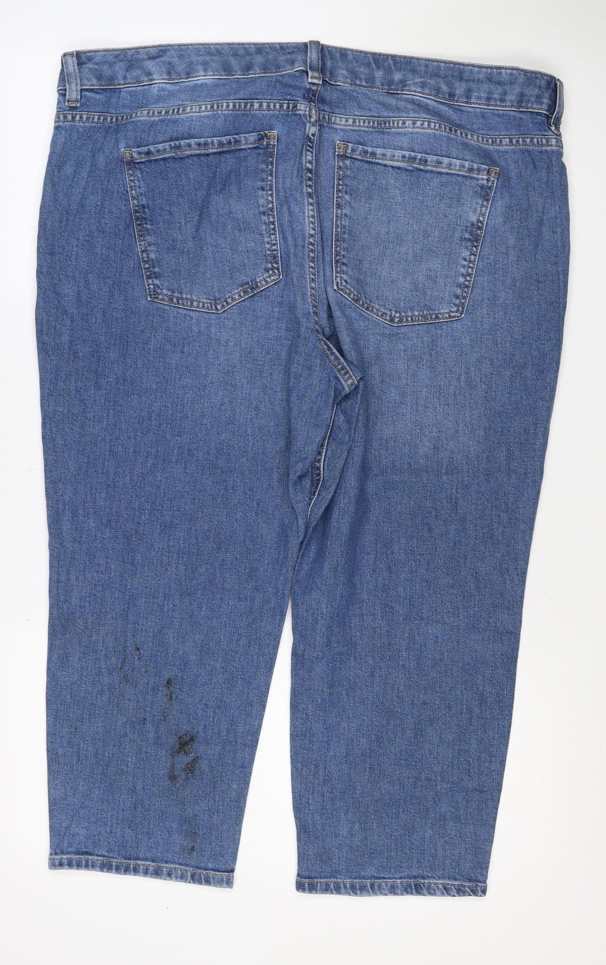 Marks & Spencer Women Blue UK 20 Cropped Slim Jeans Short