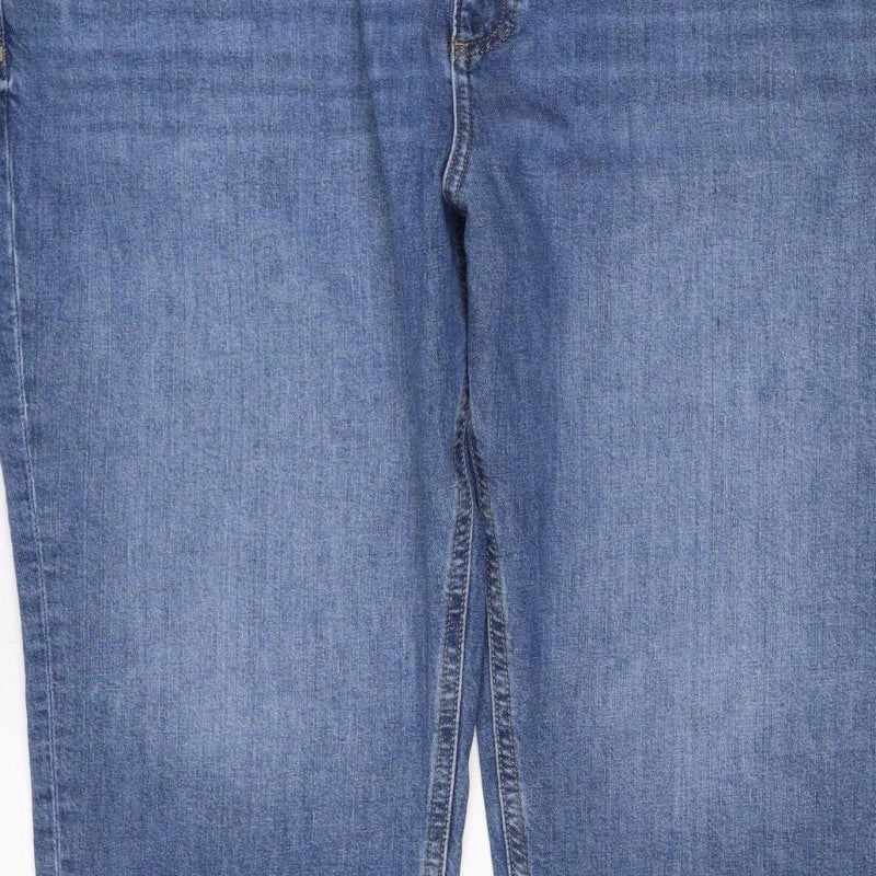 Marks & Spencer Women Blue UK 20 Cropped Slim Jeans Short