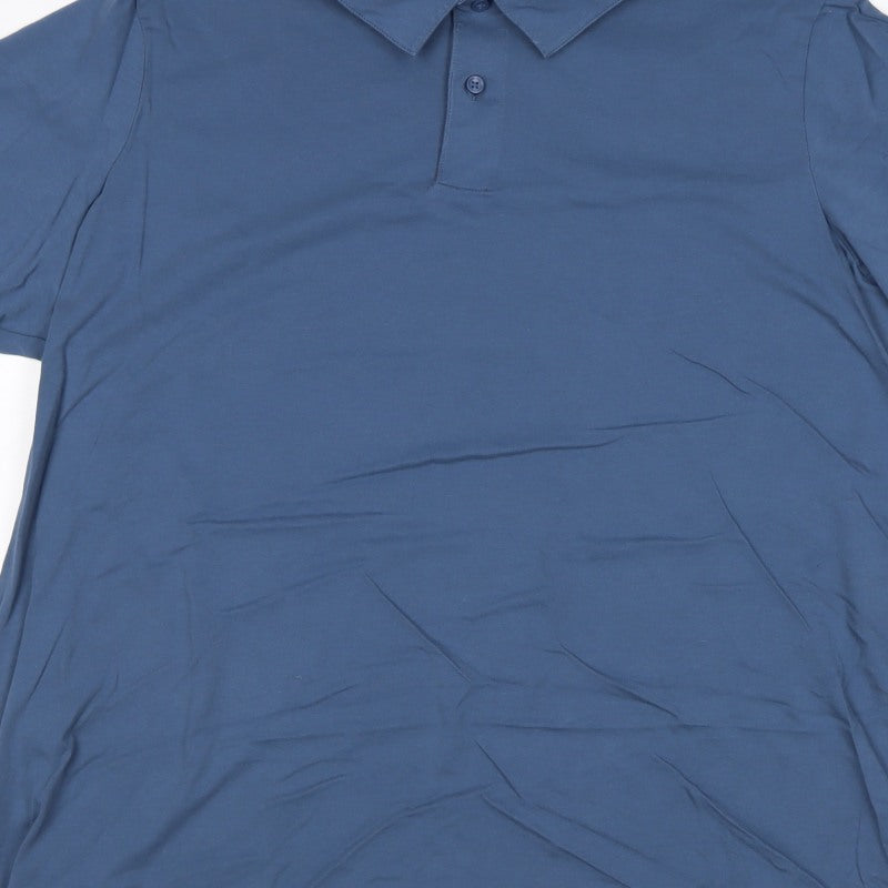 Marks and Spencer Men's Blue 3XL Regular Fit Stretch Polo Shirt
