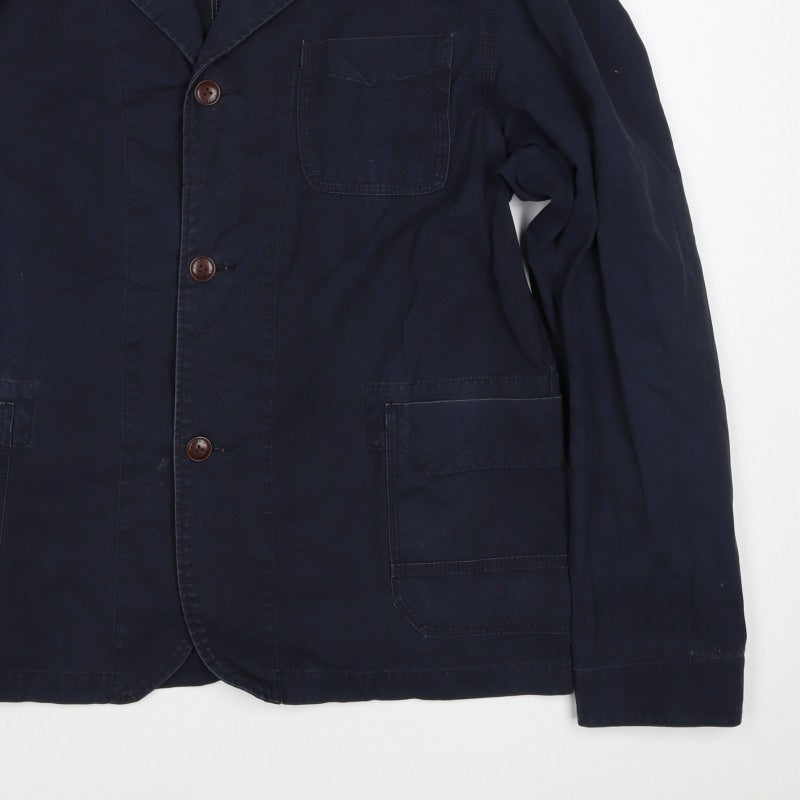Next Men’s Navy Blue XL Cotton Workwear Button Jacket