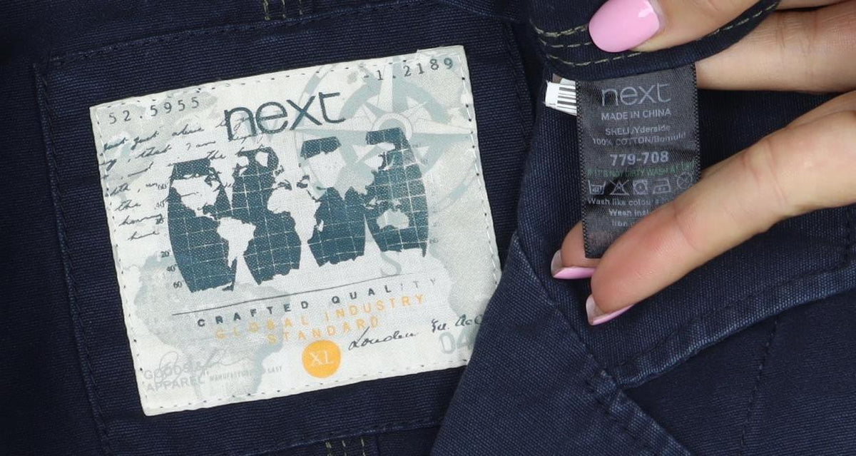 Next Men’s Navy Blue XL Cotton Workwear Button Jacket