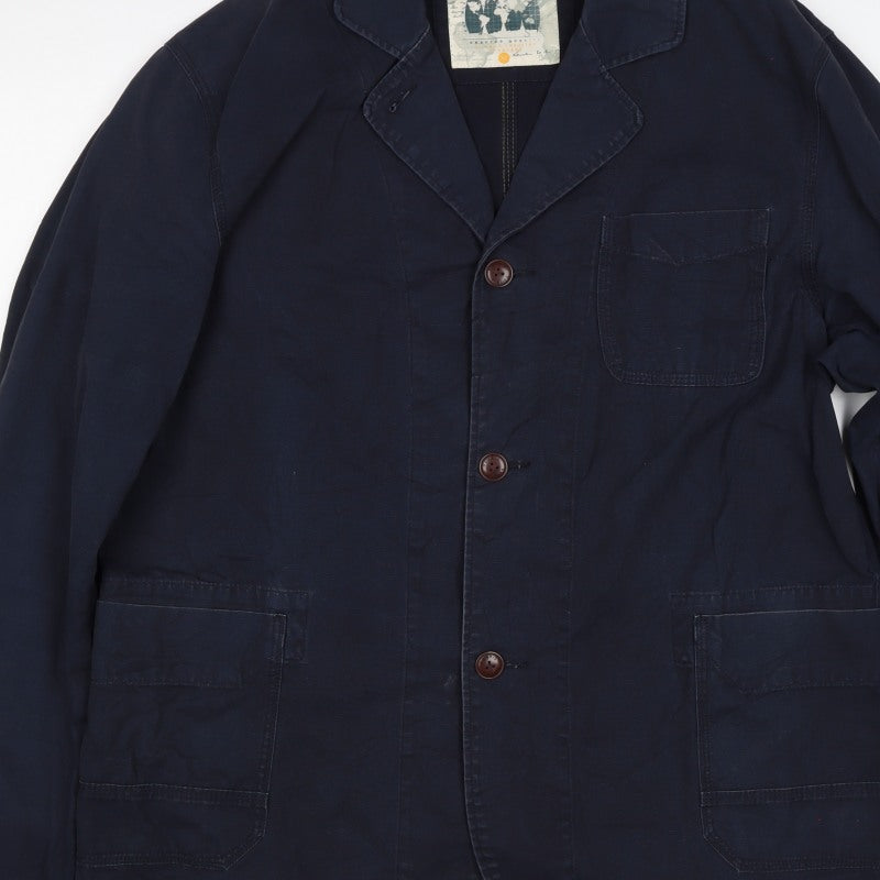 Next Men’s Navy Blue XL Cotton Workwear Button Jacket