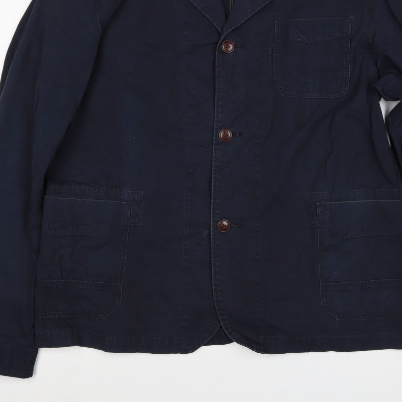 Next Men’s Navy Blue XL Cotton Workwear Button Jacket