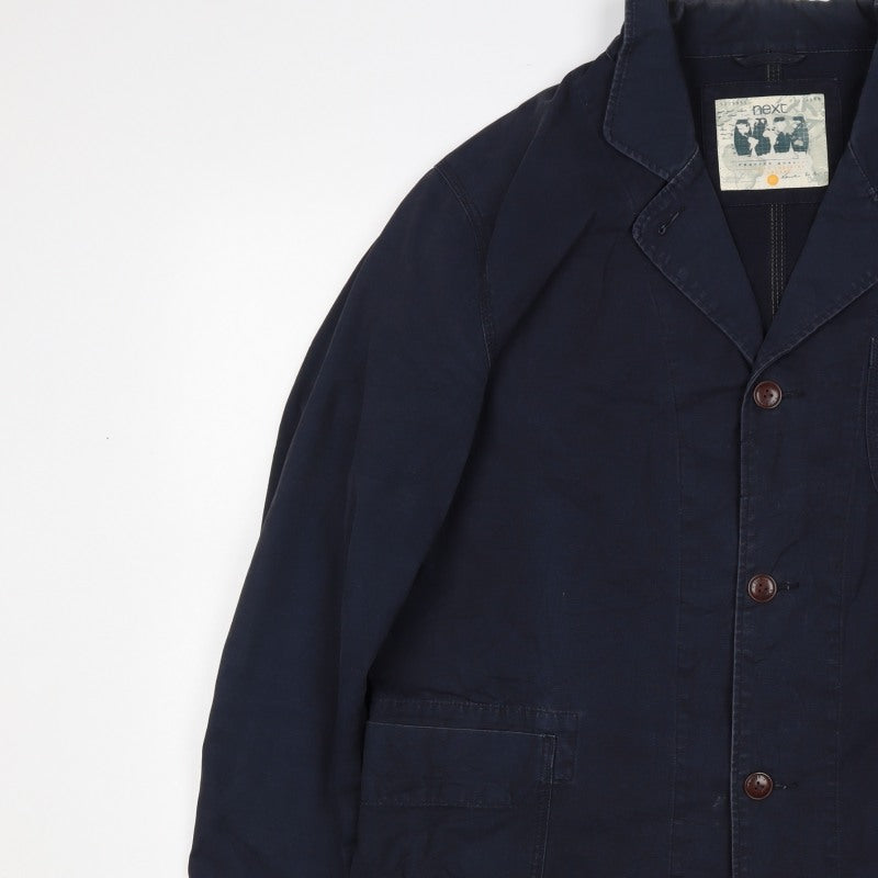 Next Men’s Navy Blue XL Cotton Workwear Button Jacket