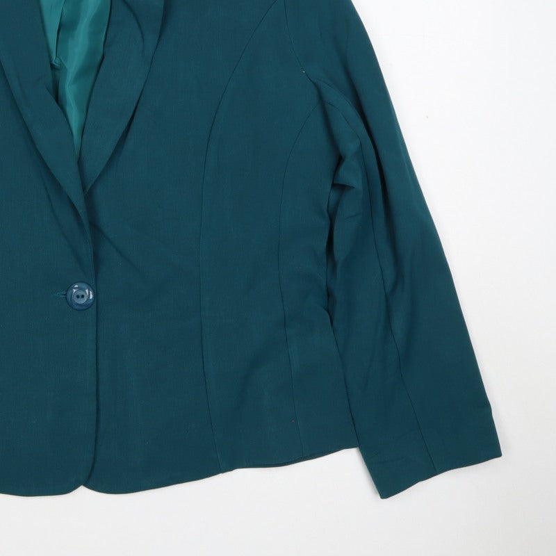 Hudson & Onslow Women’s Green Size 16 One Button Shawl Lapel Blazer