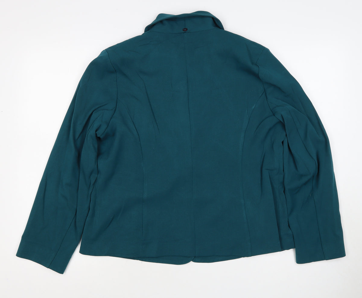 Hudson & Onslow Women’s Green Size 16 One Button Shawl Lapel Blazer