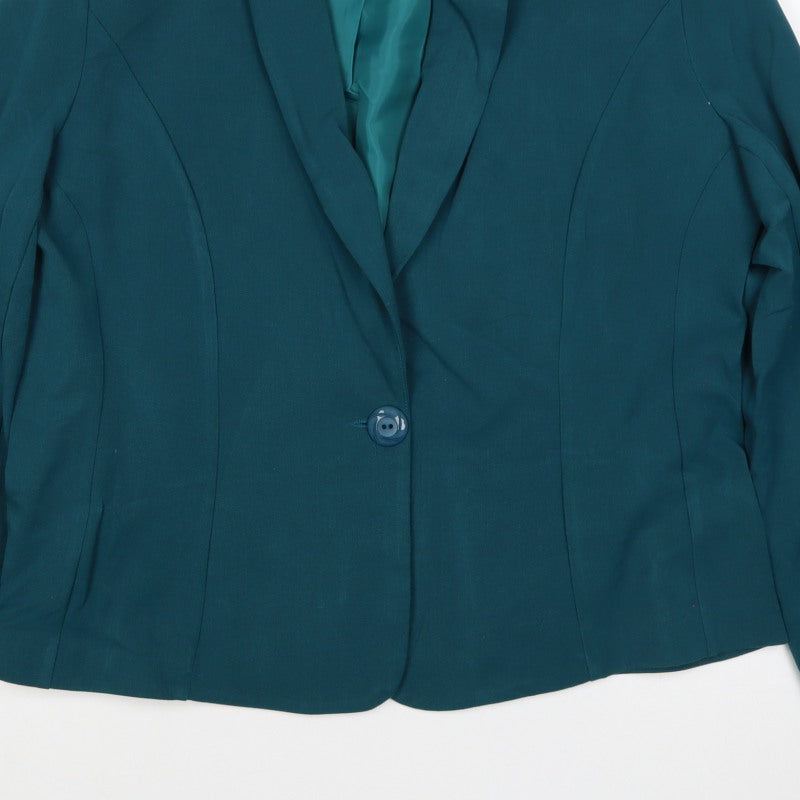 Hudson & Onslow Women’s Green Size 16 One Button Shawl Lapel Blazer