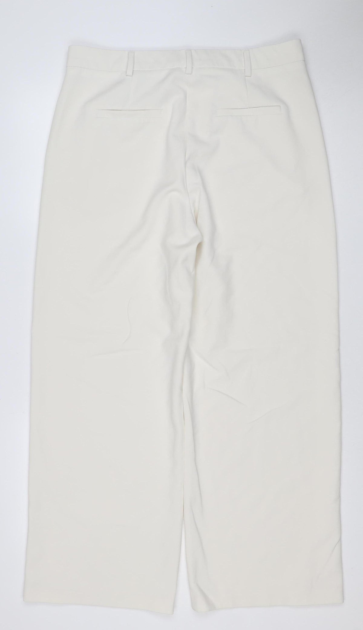 Marks & Spencer Women White Size 16 Regular Straight Leg Trousers