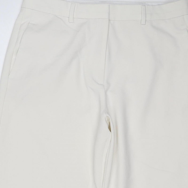 Marks & Spencer Women White Size 16 Regular Straight Leg Trousers