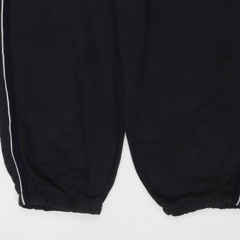 lets frans Women Black S Jogger Track Pants Cotton Side Stripe