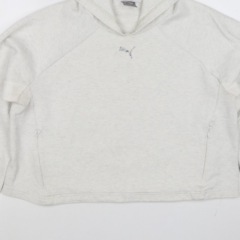 Puma Women’s Grey Logo Hooded Pullover Sweatshirt UK 16 XL