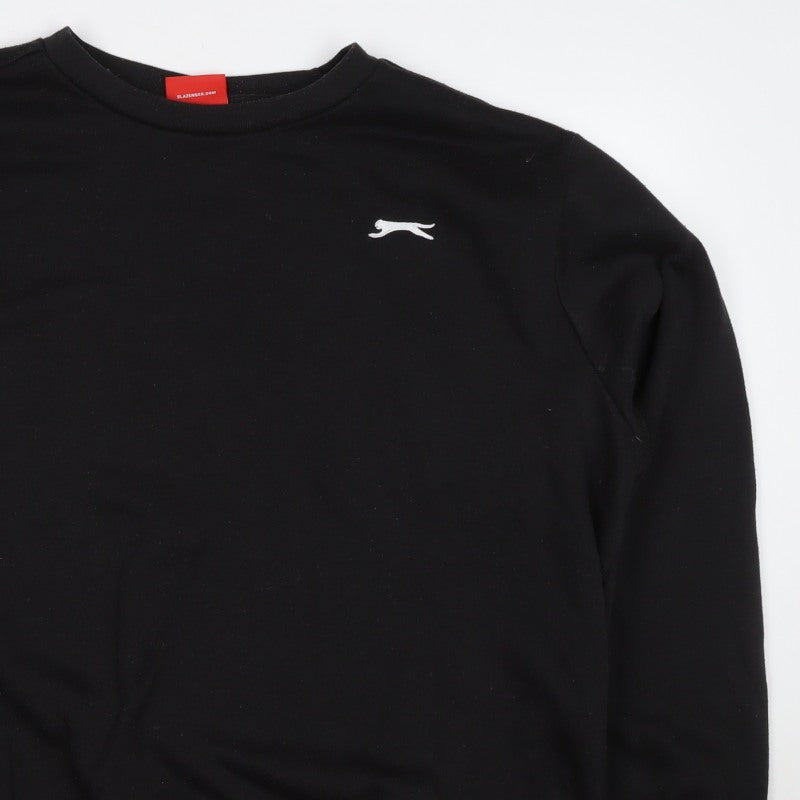 Slazenger Men’s Black 3XL Crew Neck Logo Pullover Sweatshirt
