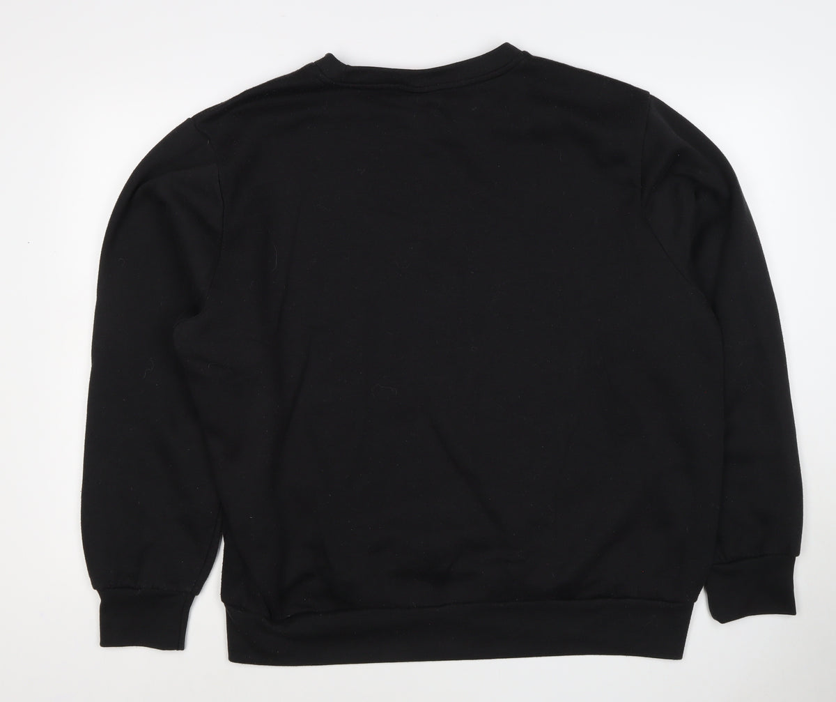 Slazenger Men’s Black 3XL Crew Neck Logo Pullover Sweatshirt