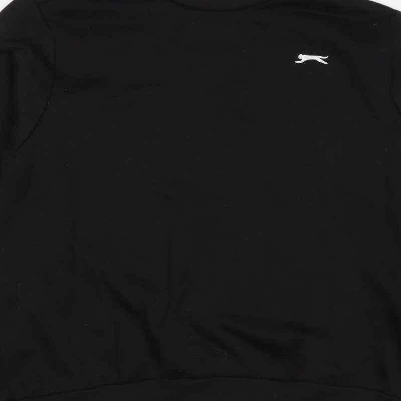 Slazenger Men’s Black 3XL Crew Neck Logo Pullover Sweatshirt