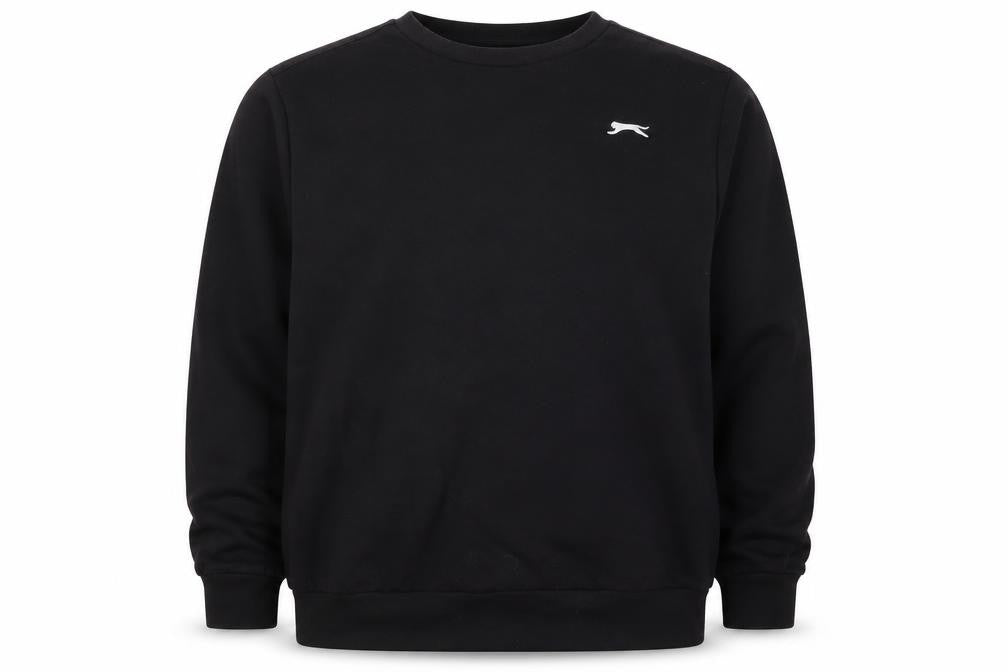 Slazenger Men’s Black 3XL Crew Neck Logo Pullover Sweatshirt