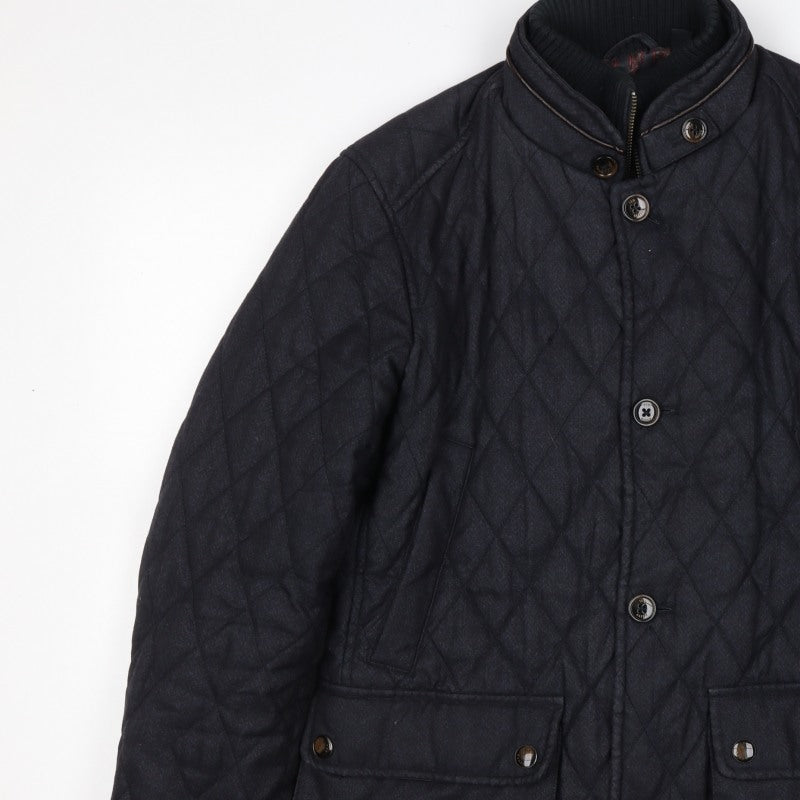 Ted Baker Men’s Black M Quilted Padded Jacket Stand-Up Collar