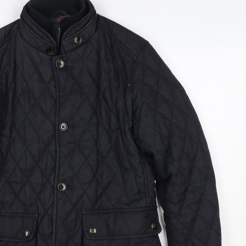 Ted Baker Men’s Black M Quilted Padded Jacket Stand-Up Collar