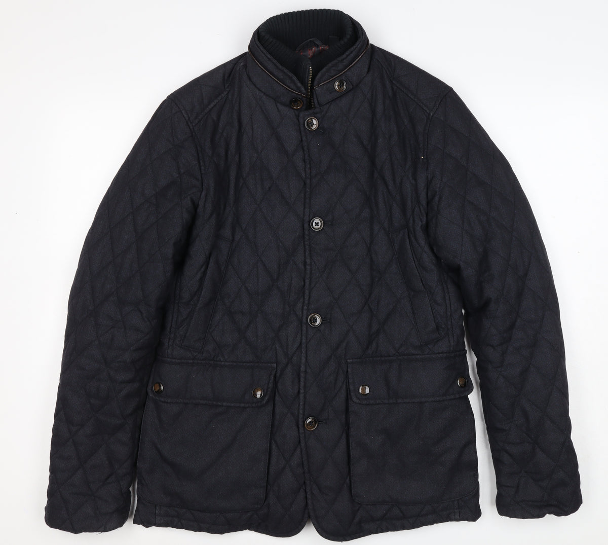 Ted Baker Men’s Black M Quilted Padded Jacket Stand-Up Collar