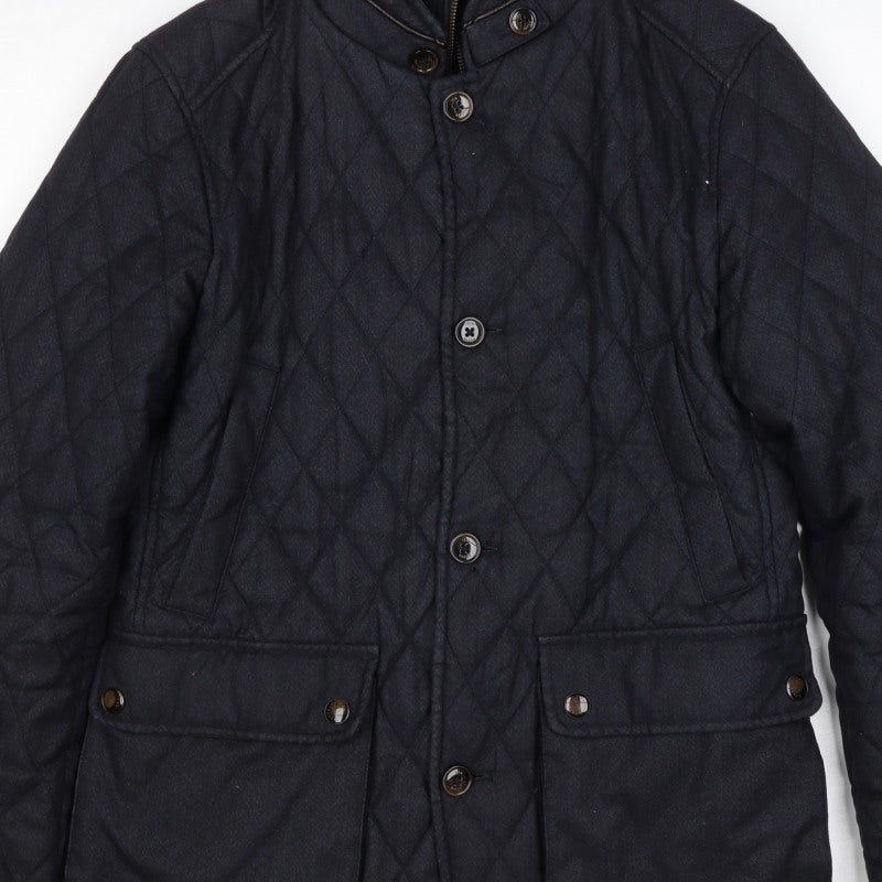 Ted Baker Men’s Black M Quilted Padded Jacket Stand-Up Collar