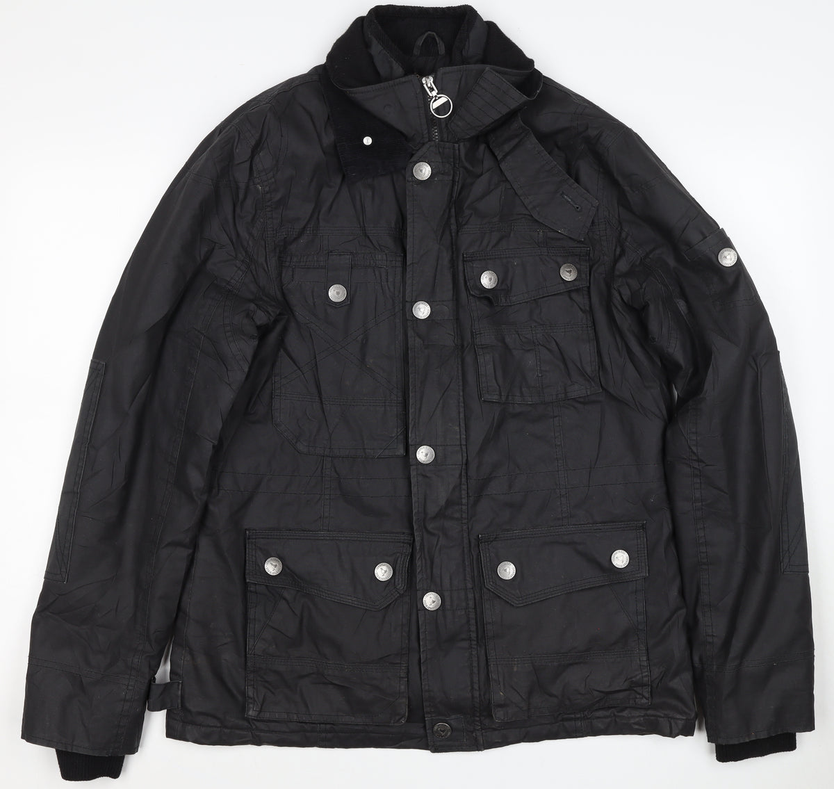John Bantridge Men’s Black S Military Jacket Cotton Insulated