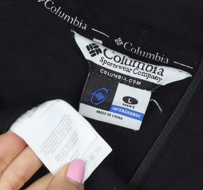 Columbia Mens Black L Softshell Interchange Full Zip Outdoor Jacket