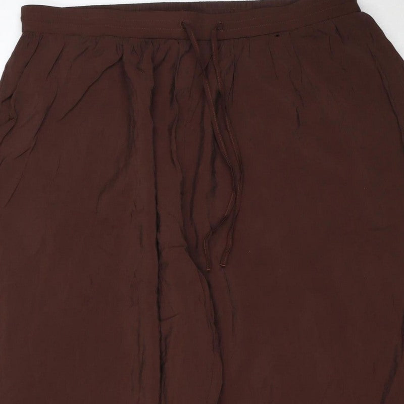 Marks & Spencer Women Brown Size 14 Harem Trousers Drawstring Viscose