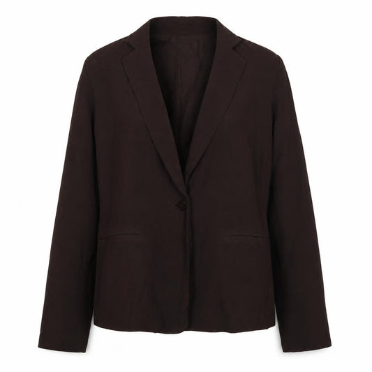 Jigsaw Women’s Brown L 100% Silk Single-Breasted Tailored Blazer Jacket