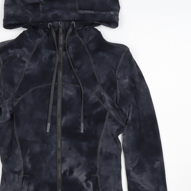 Lululemon Women’s Black Tie Dye Size 4 Full Zip Hooded Jacket