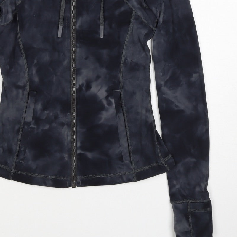 Lululemon Women’s Black Tie Dye Size 4 Full Zip Hooded Jacket
