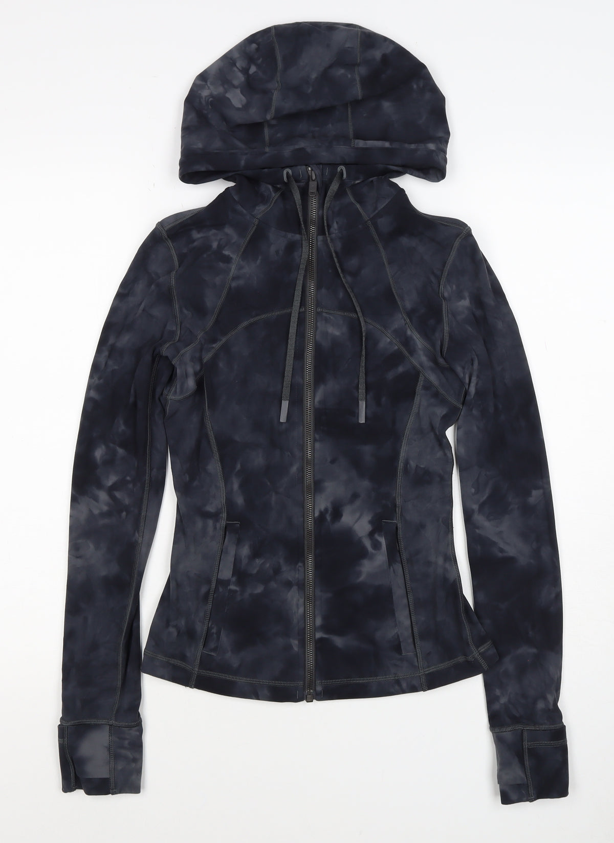 Lululemon Women’s Black Tie Dye Size 4 Full Zip Hooded Jacket