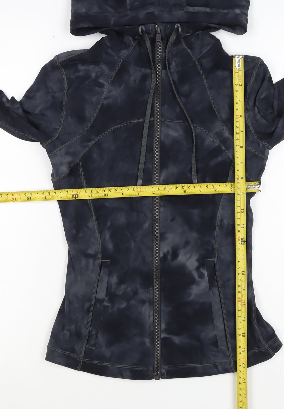 Lululemon Women’s Black Tie Dye Size 4 Full Zip Hooded Jacket