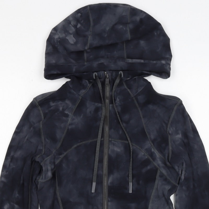 Lululemon Women’s Black Tie Dye Size 4 Full Zip Hooded Jacket